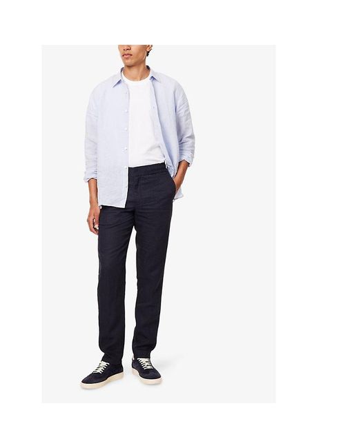 Orlebar Brown Blue Giles Long-Sleeve Linen Shirt for men