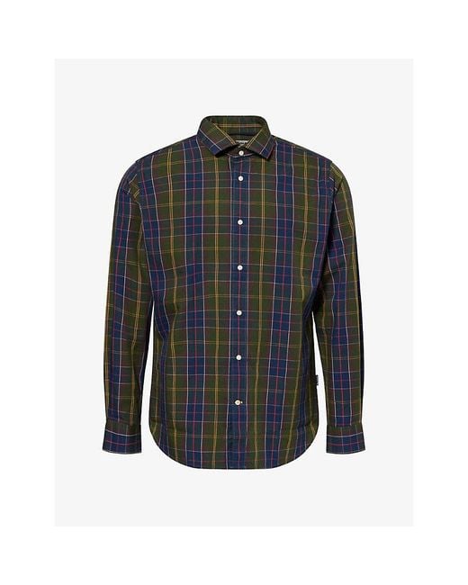 Barbour Blue Kenton Checked Cotton Shirt for men