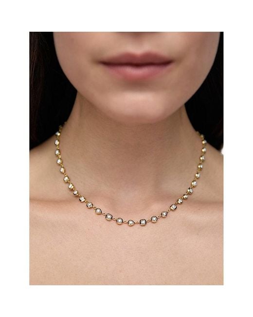 Monica Vinader Metallic Bezel 18Ct Vermeil And 0.5Ct Lab-Grown Diamond Cluster Necklace