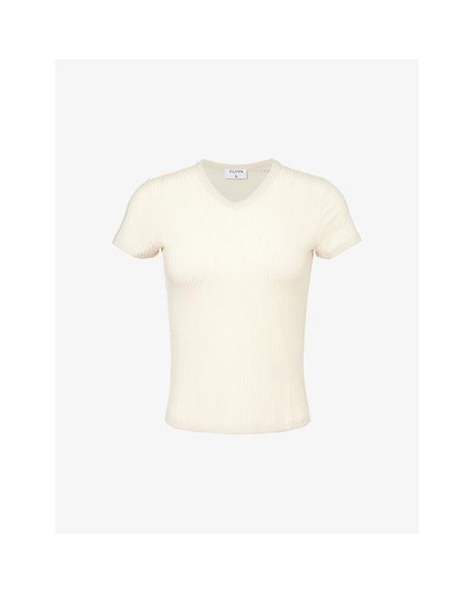 Filippa K White V-neck Short-sleeved Stretch-cupro T-shirt X