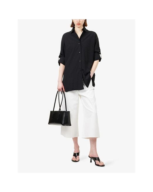 Agolde Blue X Maria Mcmanus A-Line Cotton-Poplin Shirt
