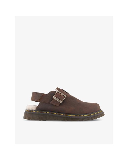 Dr. Martens Brown Jorge Ii Faux Fur-lined Leather Mules for men