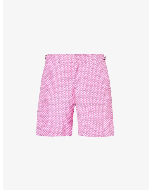 Orlebar Brown Pink Bulldog Pax Logo-tab Regular-fit Swim Shorts for men