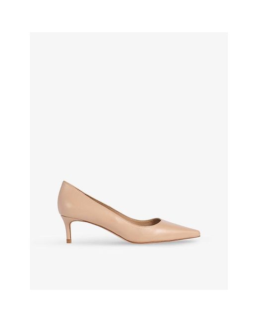 L.K.Bennett Pink New Ava Leather Pointed Kitten Heel Court