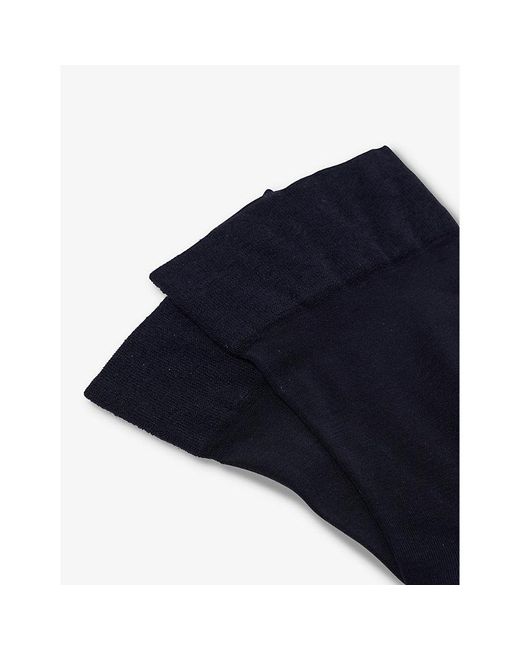 Falke Blue Fine Softness Stretch Woven-Blend Socks