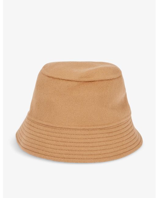 Max Mara Apina Panelled Wool Bucket Hat in Camel (Natural) | Lyst