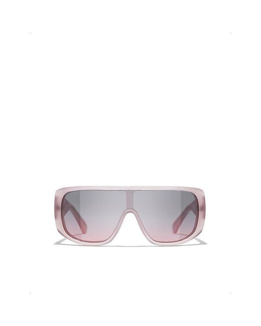 Chanel Purple Ch5495 Shield-frame Acetate Sunglasses