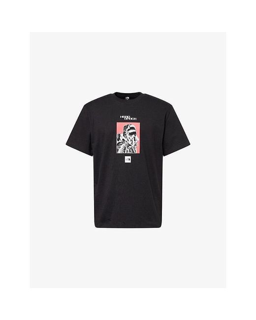The North Face Black Explorer Logo-Print Cotton T-Shirt for men