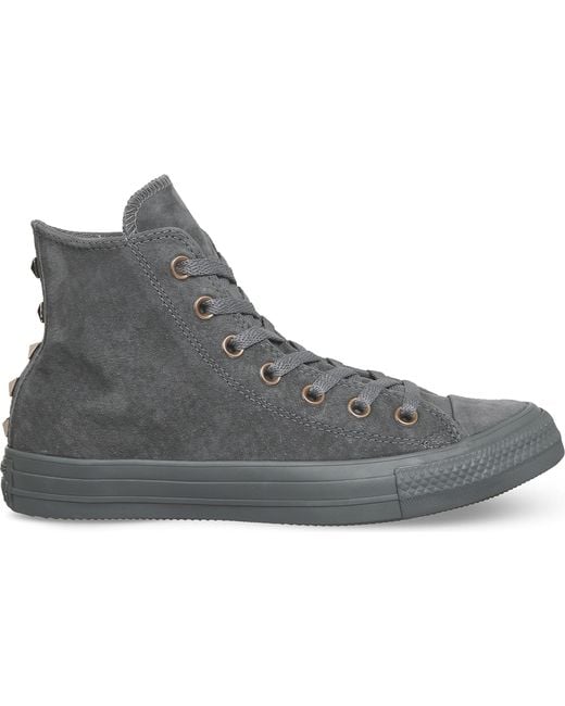 triunfante Pesimista malo Converse All Star High-top Studded Suede Trainers in Gray for Men | Lyst