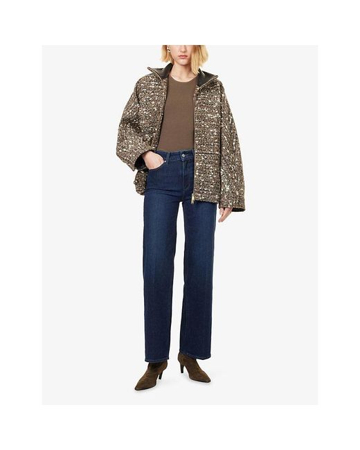 PAIGE Blue Sasha 32' Wide-Leg High-Rise Stretch-Denim Jeans