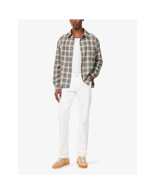 Citizens of Humanity White Elijah Straight Light-Wash Denim Jeans for men