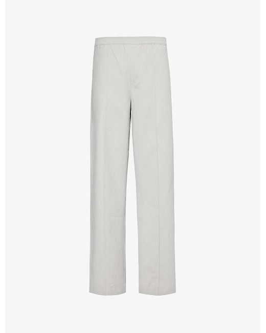 Daily Paper White Dembe Straight-leg High-rise Cotton-poplin Trousers for men
