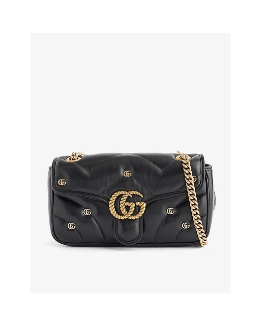 Gucci Black Marmont Quilted-leather Cross-body Bag
