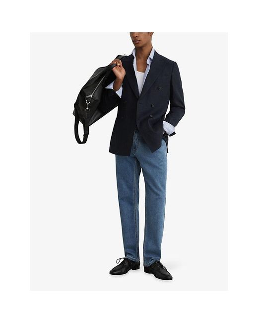 Reiss Blue Bishopsgate Tapered-Leg Slim-Fit Denim Jeans for men