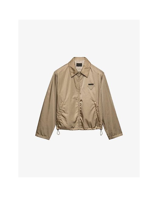 Prada Natural Re-Nylon Blouson Zipped Shell Jacket for men