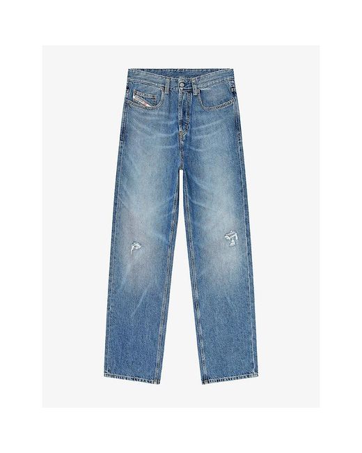 DIESEL Blue 2001 D-Macro Relaxed-Fit Denim Jeans for men