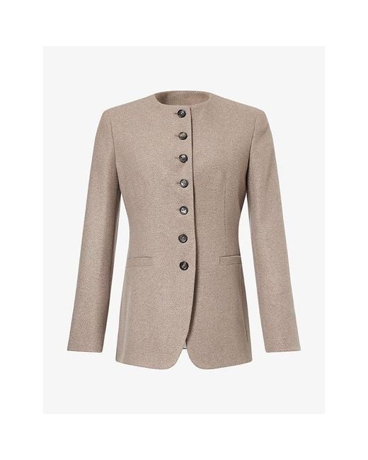 Max Mara Brown Falla Crew-Neck Cashmere Jacket