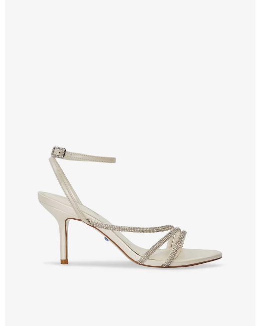 Dune White Bridal Midsummers Leather Heeled Sandals
