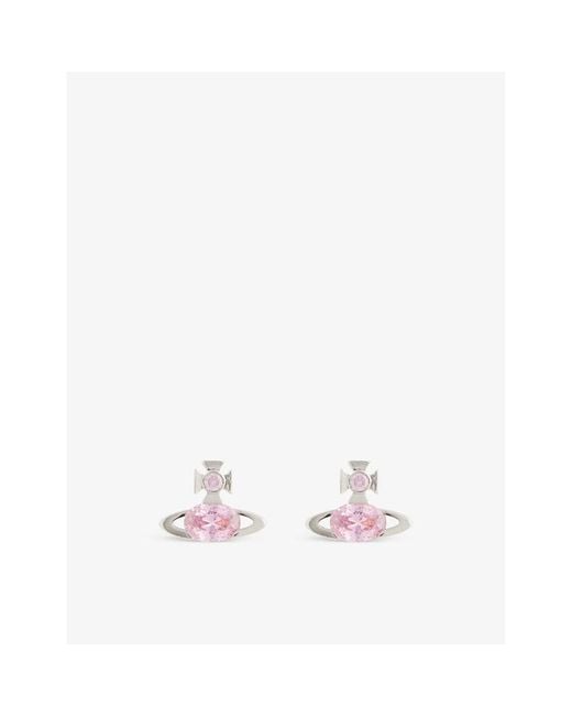 Platinum cubic zirconia stud deals earrings