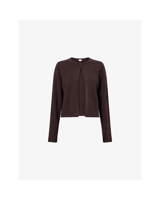 ME+EM Brown Slim-Fit Knitted Cashmere Cardigan