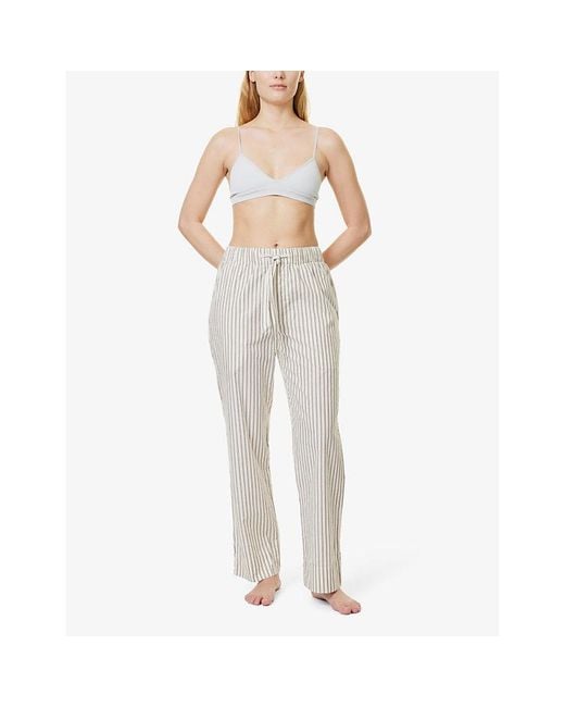 Tekla White Straight-Leg Mid-Rise Organic-Cotton Poplin Pyjama Trousers