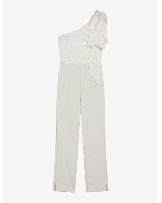 Ted Baker White Orliie One-shoulder Woven Jumpsuit