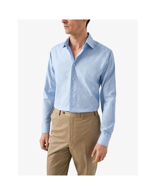 Eton of Sweden Blue Signature Twill Slim-fit Cotton Shirt for men