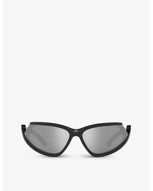 Balenciaga Gray 6e000312 Bb0289s Rectangle-shape Injected Sunglasses for men