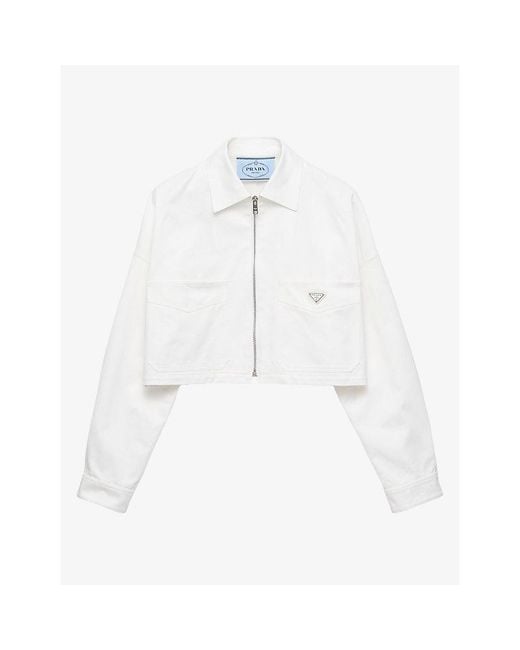 Prada White Chino Cotton Blouson Jacket
