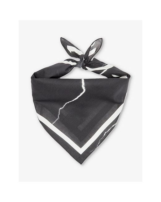 Givenchy Gray Eclaire Lightening-print Cotton Scarf for men