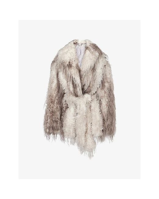 Jaded London Natural Alaska Belted Faux-Fur Coat