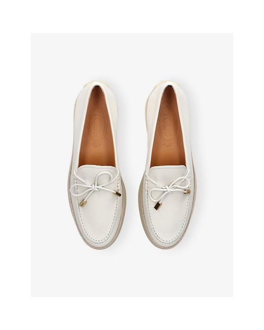 Tod's Natural Laccetto 92K Leather Loafers