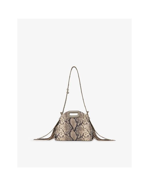 Maje Multicolor Miss M Mini Snake-Print Leather Shoulder Bag