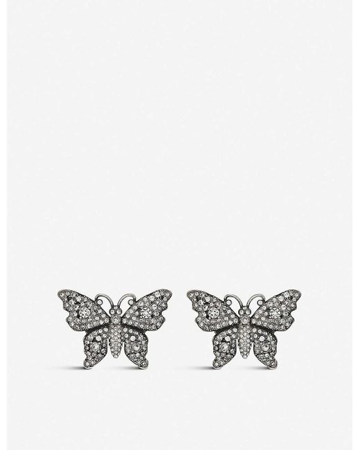 Small Green Butterfly Earrings with Crystal Design - Flutter Earrings – Eye  Candy Los Angeles
