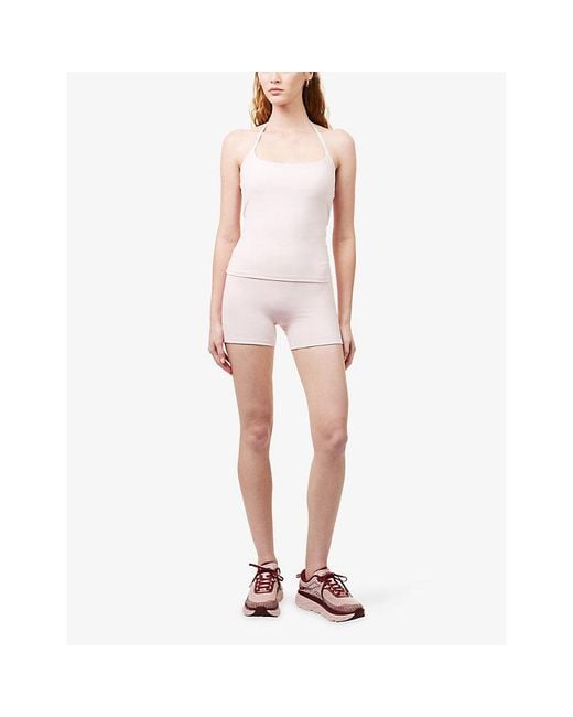 ADANOLA Pink Ultimate Ultra Crop Stretch-Jersey Shorts