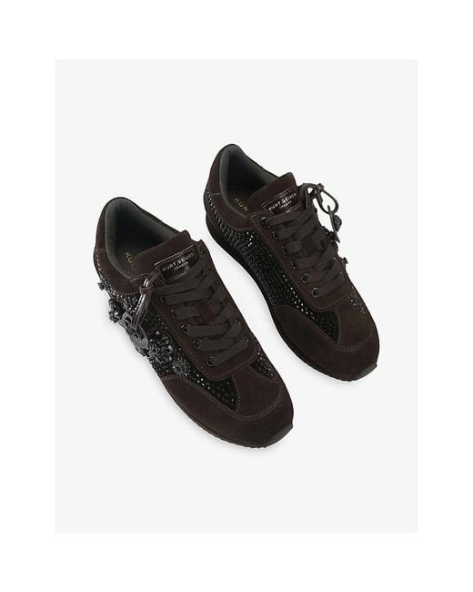 Kurt Geiger Black Chelsea Jewel Woven Trainers