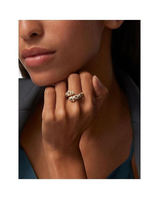 Cartier Metallic Panthère De 18Ct- 0.92Ct Brilliant-Cut Diamond, Emerald And 0.03Ct Onyx Ring