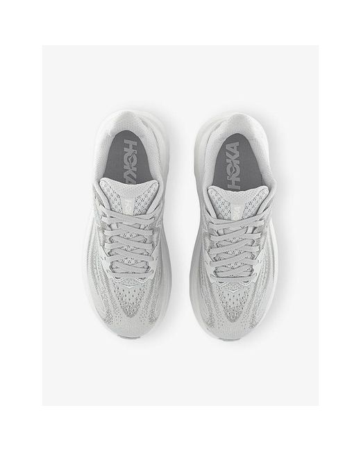Hoka One One White Clifton 10 Mesh Low-Top Trainers