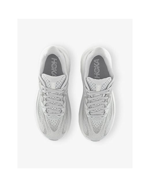 Hoka One One White Clifton 10 Mesh Low-Top Trainers