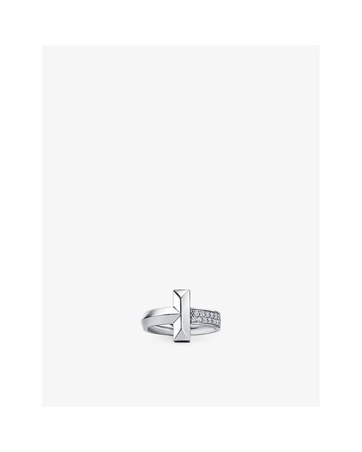 Tiffany & Co White Tiffany T T1 Wide 18Ct- And 0.21Ct Diamond Ring