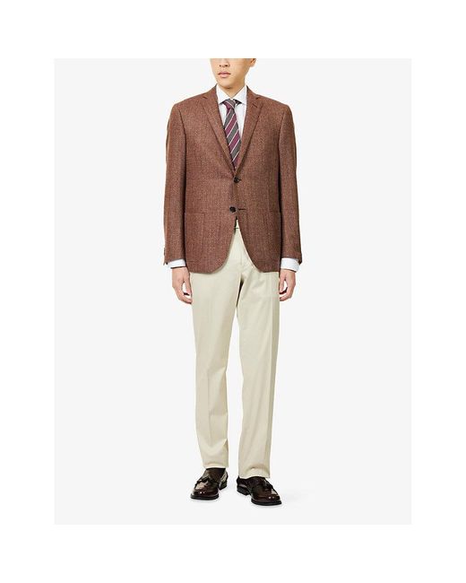 Corneliani Brown Academy Notched-Collar Wool-Cashmere Blend Jacket for men