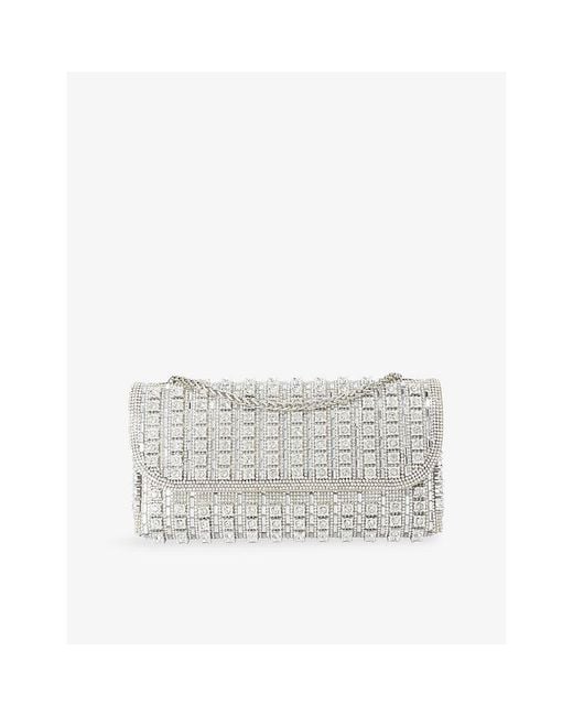 Dune Gray Elabourate Crystal-Embellished Clutch Bag