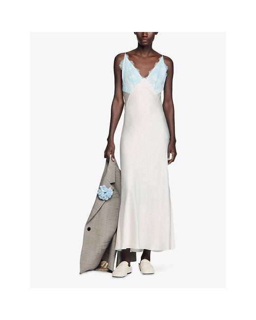 blue lace dress mini St Tropez Cami Strap Frill Trim Lace Mini Dress Baby Blue