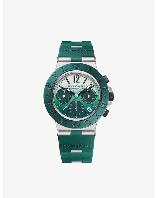 BVLGARI Green Bb40 Aluminium Automatic Watch for men