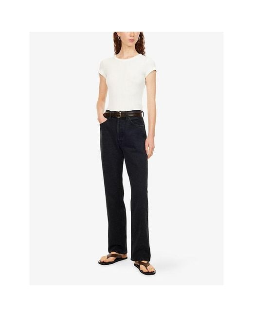 Agolde Black Lana Straight-Leg High-Rise Denim Jeans