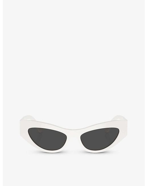 Dolce & Gabbana White Dg4450 Cat Eye-frame Acetate Sunglasses