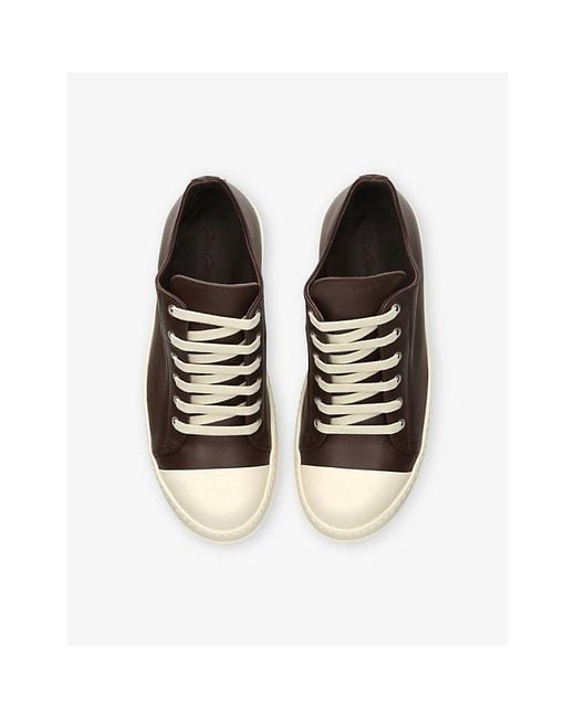Rick Owens Brown Classic Leather Low-Top Trainers for men
