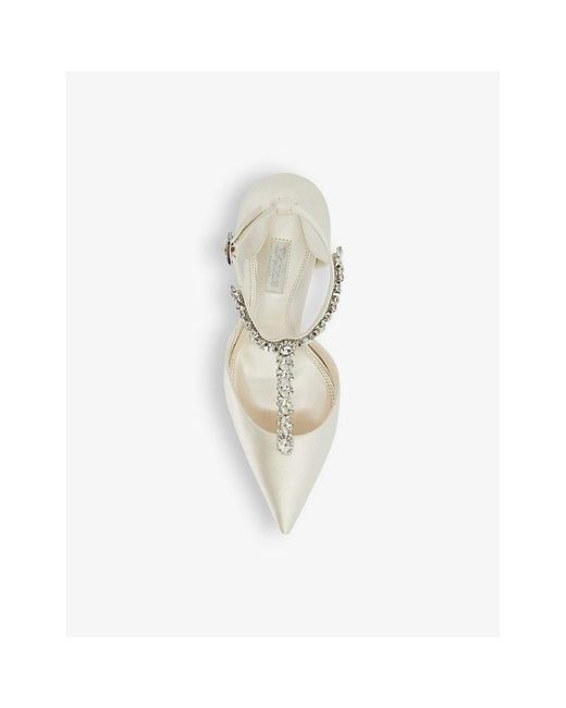 Dune White Bridal Devotional Satin Heeled Courts