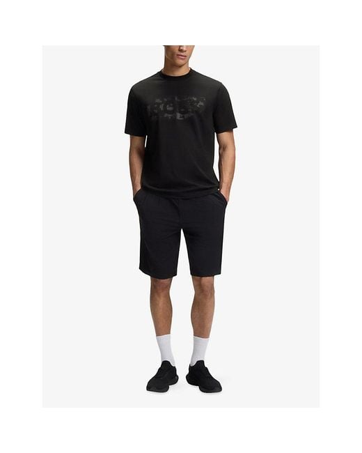 Boss Black Branded-Print Short-Sleeved Cotton-Jersey T-Shirt Xxl for men