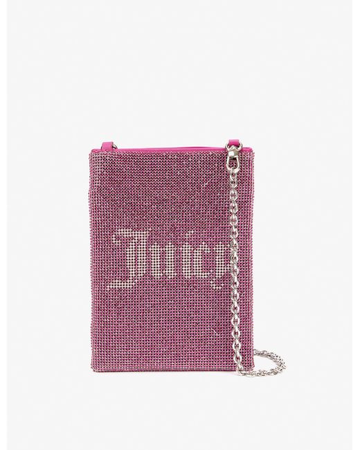 Juicy Couture Logo And Crystalembellished Crossbody Bag in Pink Lyst